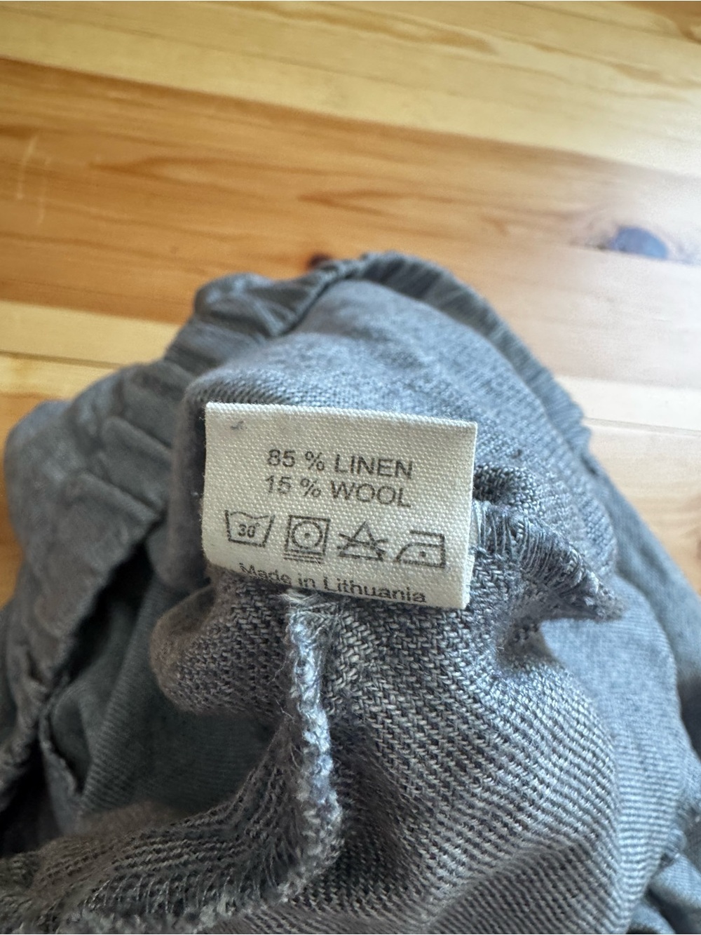 notPERFECTLINEN Gray Wide-Leg Linen Pants - Picture 3 of 7